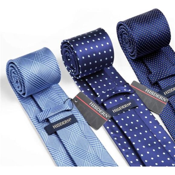 Mens Ties and Pocket Square Set Business Elegant Ties for Men Classic - Picture 4 of 6